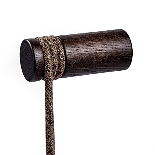 Passe-câble en bois robuste Rolé effet wengé avec système de fixation murale