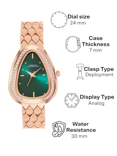 Image of French Connection Green Sunray Dial | Analog Watch for Women's | FCN0165NRGM