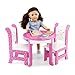 Emily Rose 18 Inch Doll Kitchen Dining Table and 2 Chair Set – Fits American Girl Our Generation My Life As Adora – Wooden Doll Furniture – Wish Crown – CPSIA ASTM Tested – USA Brand – Ages 5+