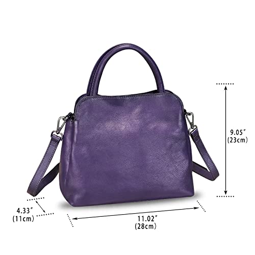 Image of Genuine Leather Satchel Purse for Women Vintage Handmade Top Handle Handbag Designer Crossbody Bags