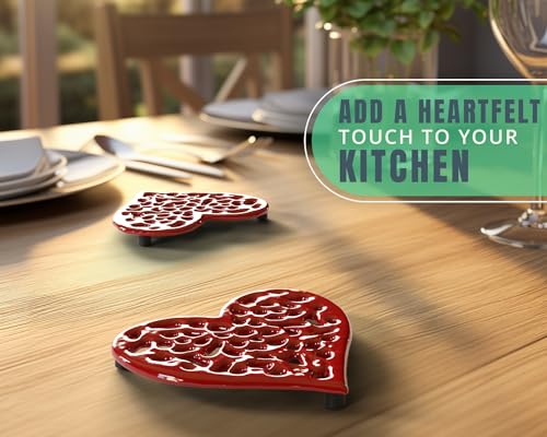 Comfify-Set-of-6-Small-Cast-Iron-Heart-Trivet-Vintage-Design-for-Kitchen-Countertop-Dining-Table-Decorative-Recycled-Metal-with-Rubber-Feet-Protects-Surfaces-from-Hot-Dishes Comfify Set of 6 Small Cast Iron Heart Trivet Vintage Design for Kitchen Countertop Dining Table Decorative Recycled Metal with Rubber Feet Protects Surfaces from Hot Dishes