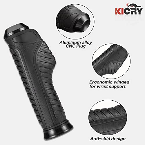 Universal Motorcycle Handlebar Grips 7/8 22Mm Black Dirt Bike Hand Grips Rubber For Motocross Off Road Atv Compatible With Honda Kawasaki Yamaha Suzuki(Black#) #TOP2
