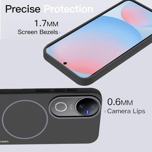 Image of KARWAN️Magnetic Ultra Slim-Fit Back Case Cover for Vivo V50 |Hard PC Case Cover| Ultra-Thin & Light Weight with [Ultra Premium Feel] Case for Vivo V50(6.8 inch)(Black)