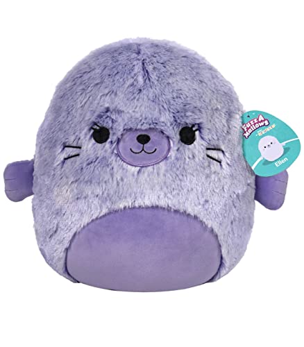 Squishmallow Fuzz-A-Mallows phoque Ellen peluche ultra douce 30cm