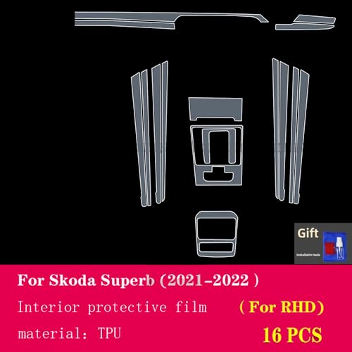 TSMBIKE Folia ochronna TPU do wnętrza samochodu, do Skody Superb 2021-2022 2023聽