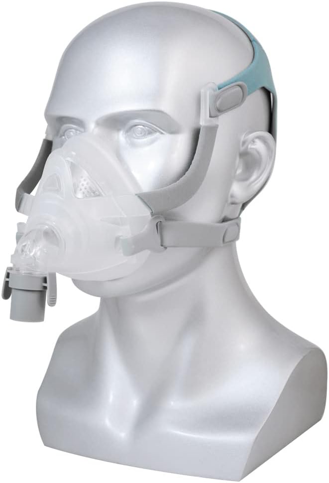 Full Face Mask with Free Adjustable Soft Headgear for Sleep, Forehead Frame-Free Design (Large)
