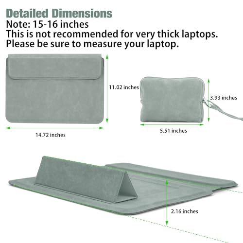 HaruYo 12-13-14-15-15.6-16 Pulgadas Funda para Ordenador Portátil con Soporte Ajustable y Reposamuñecas Integrado, Cuero de PU, para MacBook Air/Pro/Surface DELL Lenovo HP ASUS Acer PC 15" -16" - imagen 8