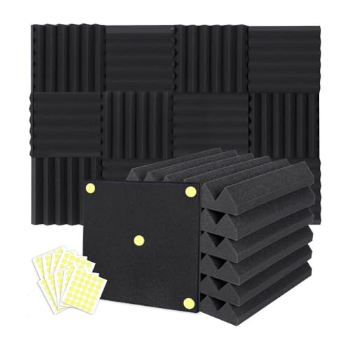 Panneaux acoustiques en mousse lot de 24 dalles d'insonorisation 2x12x12 pouces pour studio