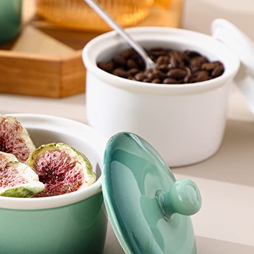image for 240ml Porcelain Ramekins with Lid, Candiicap Souffle Dishes Bowls with