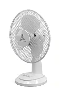 Breezeline Tischventilator 30 cm mit EnergySilence 3 Geschwindigkeitsmodi 90° Oszillation 40° Neigung hochwertiges Metallgehäuse kompakter Ventilator für Büro Küche und Schlafzimmer