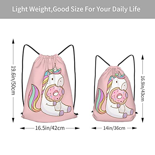 Cute Unicorn Drawstring Bag Backpack For Kids Women Girls Gym String Bags Waterproof Resistant Nylon For School Shopping Sport Yoga #TOP3