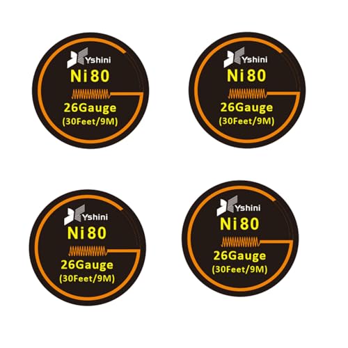Ni80 Nichrome Wire 120ft - 4 Spools (24/26/28/30 AWG) Combo Set for DIY Coils, Foam Cutting, and Appliance Heating Elements (4 Spools, Total 120ft, 26Gauge)