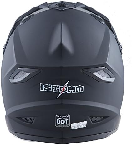 Miniatura 8 de 1Storm Casco de motocross para adultos, BMX MX ATV Dirt Bike Casco negro mate + gafas + guante negro esqueleto