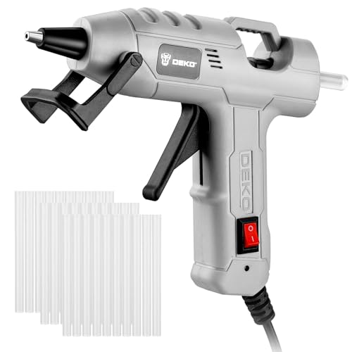 Mini Hot Glue Gun Kit:DEKOPRO 20Watt High Temp Glue Guns Tool with 55-Inch Cord, Includes 30 Glue Sticks for Glue Gun Crafts DIY, School Art, Quick Home Repair (Gray) - Image 2
