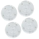 Auvotuis 4PCS 3Inch Acrylic Lazy Susan Turntable Platter, Clear Turntable Organizer Round Rotating Plate Revolving Display Base for Spice Rack Table Cake Cookie Decorating