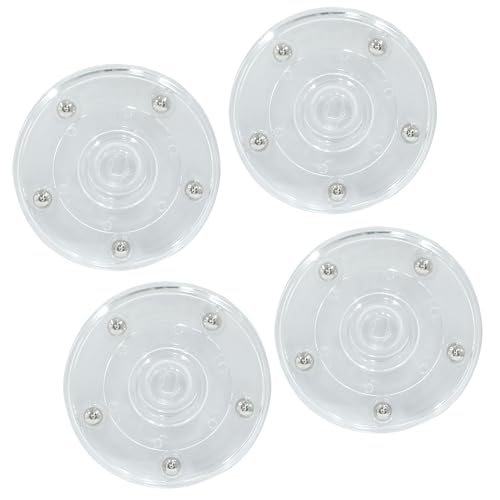 Auvotuis 4PCS 3Inch Acrylic Lazy Susan Turntable Platter, Clear Turntable Organizer Round Rotating Plate Revolving Display Base for Spice Rack Table Cake Cookie Decorating