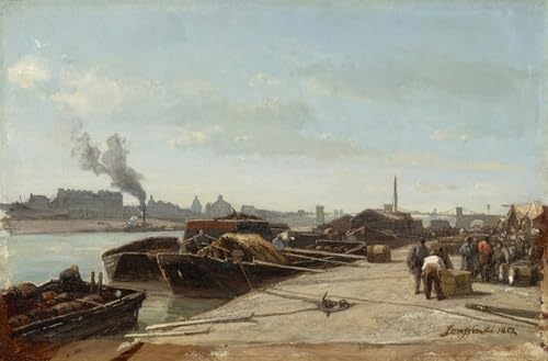 Cuadro de la Seine ufer por Jongkind de 60x90cm para dar elegancia al salón