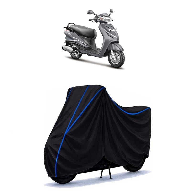 Image of Scooty Cover Water Resistant for Duet VX | Universal Scooter & Bike Cover | Heavy Duty UV Protection | Dust, Rain & Scratch Protection | Elastic Fit All Weather Indoor Outdoor | Black with Blue Piping