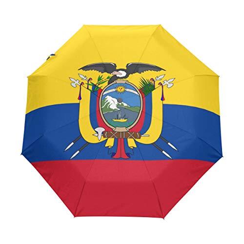 Sombrilla de la bandera de Ecuador UPF 50+, resistente al viento, impermeable,...