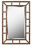 Kenroy Home 60226 Aviary Rectangular Wall Mirror, Coastal, Medium Brown Bamboo Finish, 40 26-inches, Easy Hang D-Rings Included, 40 Inches by 26 Inches, Bronze