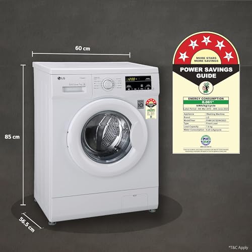 Image of LG 7 Kg, 5 Star, Direct Drive Technology, Steam Wash, 6 Motion DD, Smart Diagnosis, Fully-Automatic Front Load Washing Machine (FHM1207SDW, Allergy Care, In-Built Heater, Touch Panel, White)