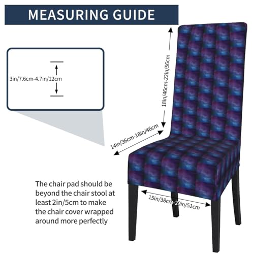 Housse de chaise de salle à manger extensible galaxie univers - 6