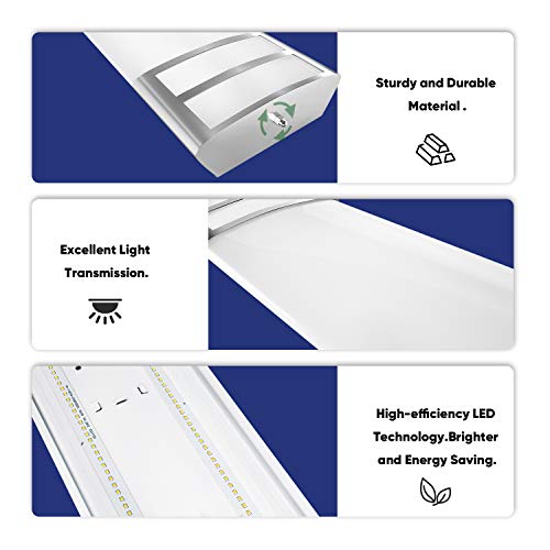 AntLux 4FT LED Flush Mount Puff Lights, 40W 4500LM, 4000K Neutral White, 48 Inch Linear LED Kitchen Ceiling Lighting Fixtures for Laundry, Craft Room, Fluorescent Light Replacement, ETL Certified