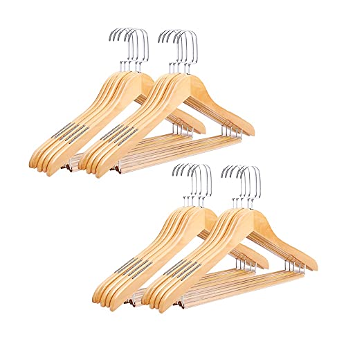 ZKFDP Perchas de Madera Perchas para Ropa, Paquete de 20 Perchas de Madera Maciza, Perchas duraderas de Superficie Lisa para Abrigos, Vestidos, Camisas, Pantalones Cover