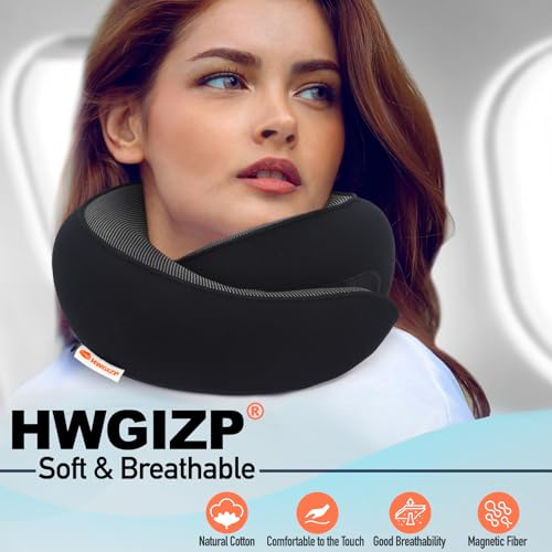 Image of Travel Pillow | High-Density Memory Foam Pillow with 360 Surround Support. Ergonomically Designed. Ideal for Airplane Travel and Home Use.
