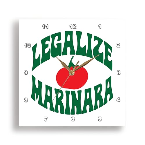3dRose Wall Clock Silent - 13 inch - Legalize Marinara