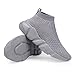 Santiro Boys Sneakers Kids Slip On Shoes Girls Lightweight Tennis Shoes Breathable Knit Sock Walking Shoes All Grey 12.5 M US