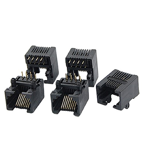 uxcell 5 Pcs Unshielded RJ45 8P8C Modular PCB Jack