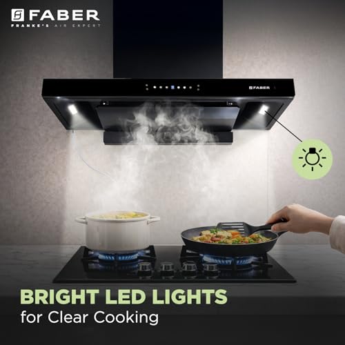 Image of Faber Thunderbolt 90cm 1800m /hr BLDC Chimney | Steam Clean T-Shape Silent Hood with Powerful Suction | Ideal for 4-6 Burners | 12Yr Motor, 5Yr Product Warranty | Hood Thunderbolt Max BLDC FLSWSCIN90