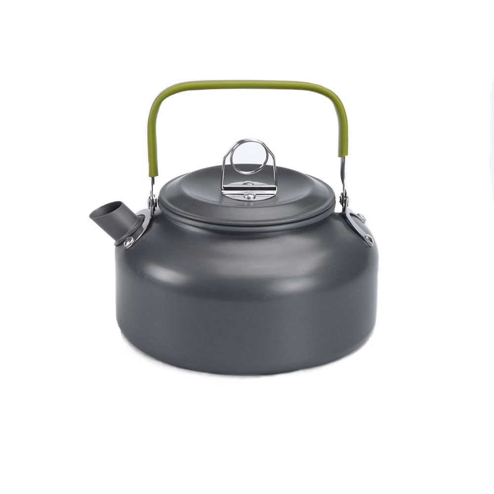 Bollitore da campeggio, caffettiera portatile in lega di alluminio da 800 ml con borsa da trasporto in rete, per campeggio, escursionismo, zaino in spalla, viaggi