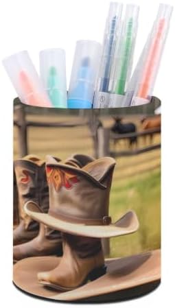 Cowgirl Boots Hat Round Pen Holder Desk Organizer for Office Home image 5