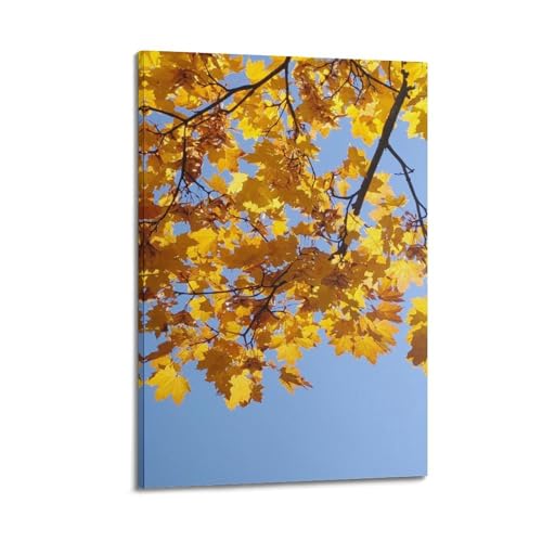 Poster moderne art mural toile 40x60cm JIDUHON feuilles d'automne décoration