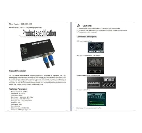 Contrôleur DMX512 bande lumineuse LED décodeur affichage numérique 4 canaux 20A - 2