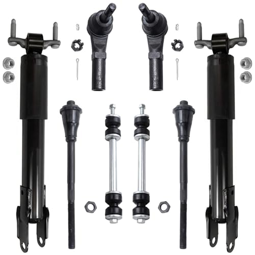 Image of Detroit Axle - Front Shocks Kit for 2011-2019 Chevrolet Silverado 2500 HD 3500 HD GMC Sierra 2500HD 3500HD, Shock Absorbers Inner Outer Tie Rods Sway Bars Replacement - 8pc Set