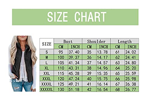 Gillberry Women's Fuzzy Fleece Sherpa Vest Stand Collar Lightweight Zip Jackets Tops Winter Warm Coats Outerwear #TOP4