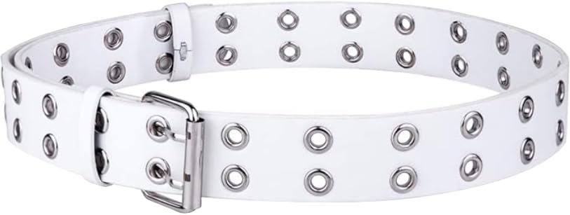 SHINE STYLE 4 Leather Waist Belt Punk Rock Grommet Belt for Jeans Party Body Jewelry Accessories for Women and Girls 42 inch