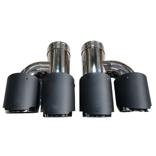 Punta de escape doble de carbono mate que transforma la estética trasera de tu coche