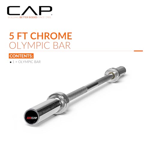 Image of CAP Olympic Barbell - 5FT, 6FT, & 7FT Strength Training Weight Bars, Multiple Options
