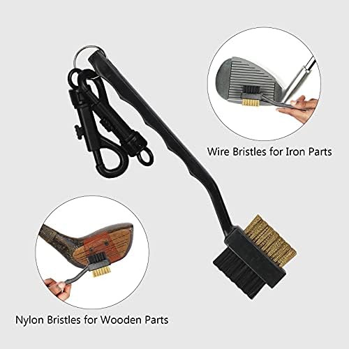 MEETANG Colf Club Cleaner Brush and Golf Towel Kit 3pcs Golf Cleaning Kit Golf Club Groove Sharpener Accessories for Men Women Golf Cleaning Gifts