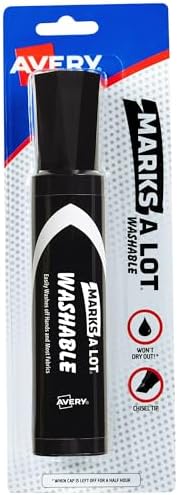 Avery Marks A Lot Washable Markers, Chisel Tip, 1 Black Marker image 4