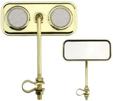 Rectangle Mirror Gold Clear Reflectors. Bike mirror, bicycle mirror for lowrider, beach cruiser, chopper, limo, stretch bike, bmx, track, fixie, mountain bikes