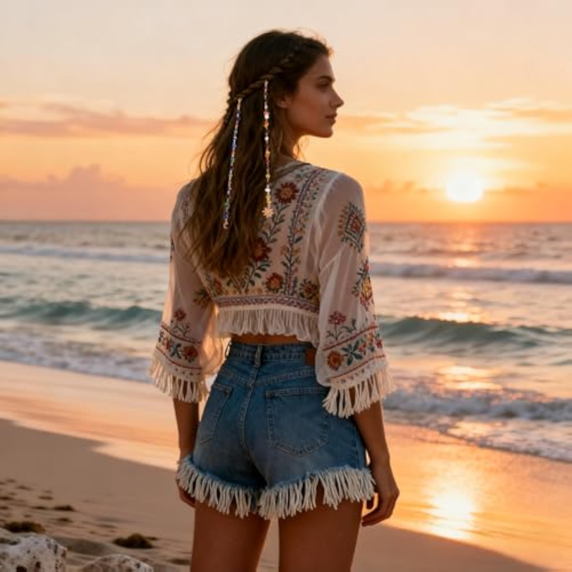 Beaded Hair Chain Accessories for Women and Girls