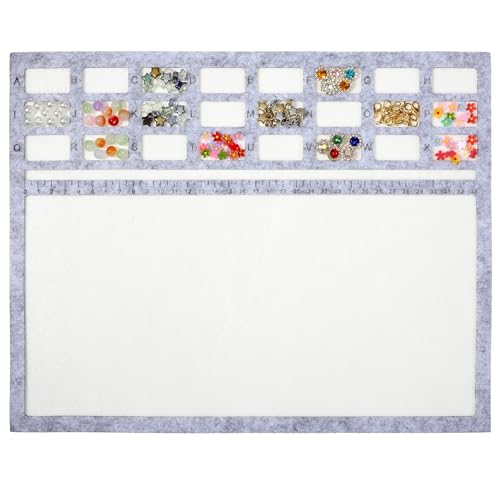 Grey Rectangular Felt Beading Mat with Scale
