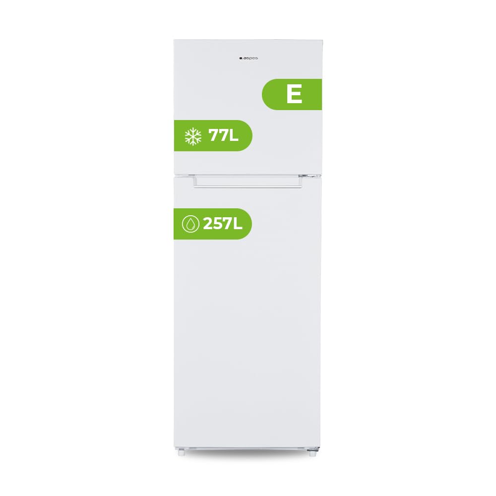 Aspes Frigorífico Blanco, 2 Puertas. AF17601ENF, Capacidad 334 Litros, No Frost, Motor Inverter, Bajo Nivel Sonoro, Puerta Reversible, Apertura Tipo Uñero, Clasificación Energética E