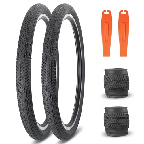 24X2.125 Bicycle Tire Replacement 2 Pack, 24 Inch Bike Tires Folding Bike Tires Replacement Suitable for Bicycle Tires 24x2.125 24x1.95 24x2.0,Black,2 Tires