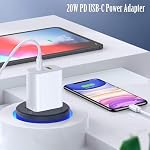 Paquet de 4 USB C Bloc chargeur, chargeur mural double port de type C charge rapide 20W Adaptateur de puissance Cube pour iPhone 14/14 Pro/14 Pro Max/14 Plus/13/12/11, XS/XR/X, iPad, Samsung, Plus